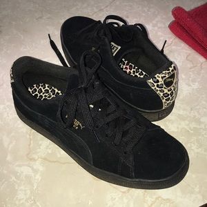 Puma Suede Black and Leopard Women’s 7.5